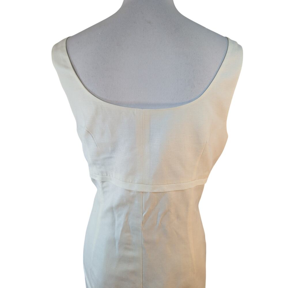 NWOT! JESSICA HOWARD! LINEN BLEND! WHITE BEADED, EMBROIDERED BUST LINE DRESS! 14 - Picture 7 of 11